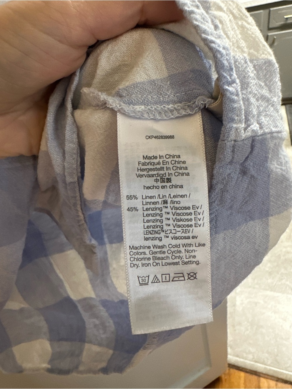 Madewell Linen-Blend Side-Button Midi Skirt in Gingham Check – Size Small - Picture 7 of 7